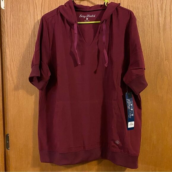 Easy Stretch short sleeved, hooded nursing uniform top, size XL. (S93) - Picture 1 of 5